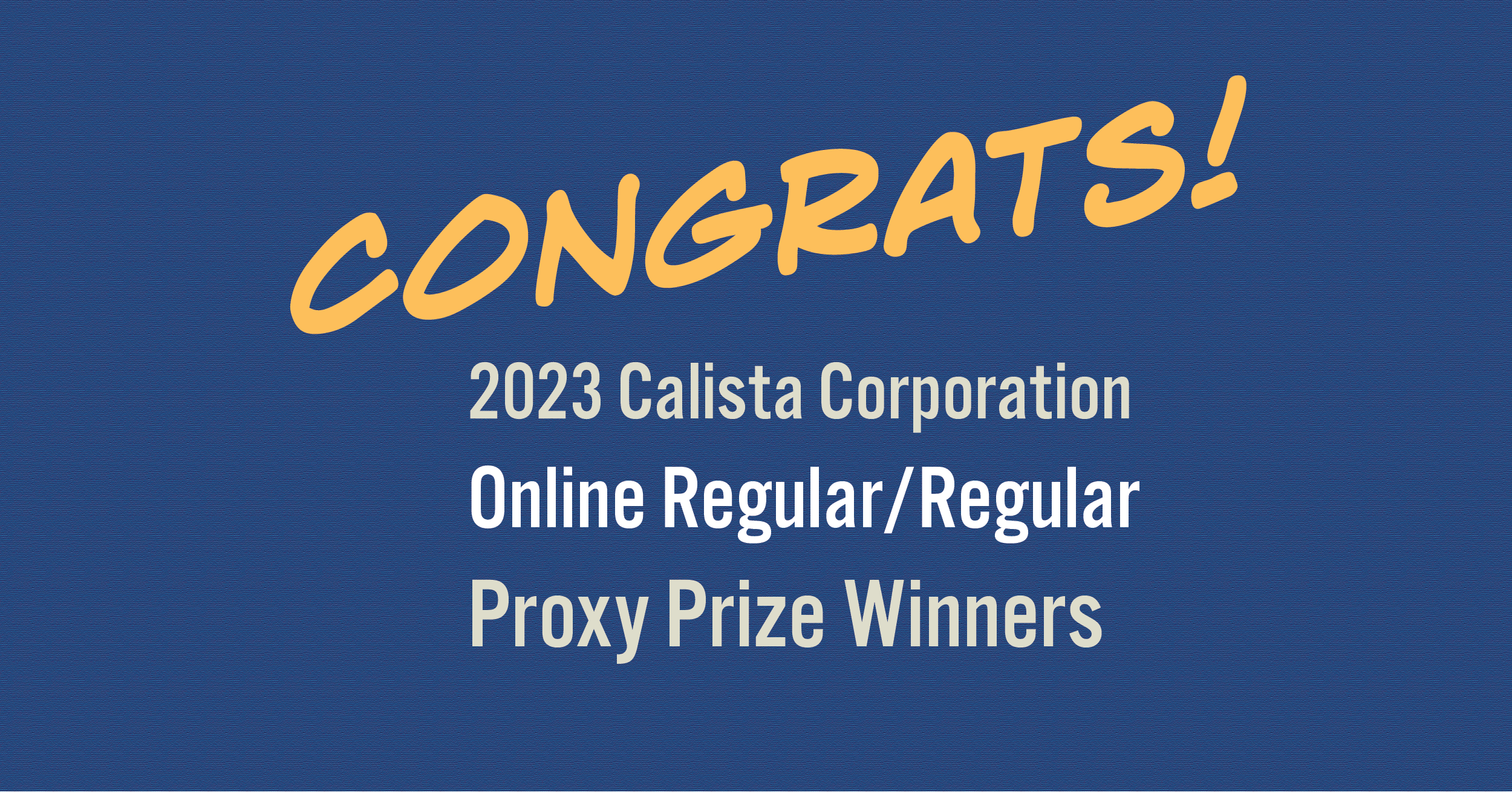 2023 Final Proxy Prize Winners Calista Corporation